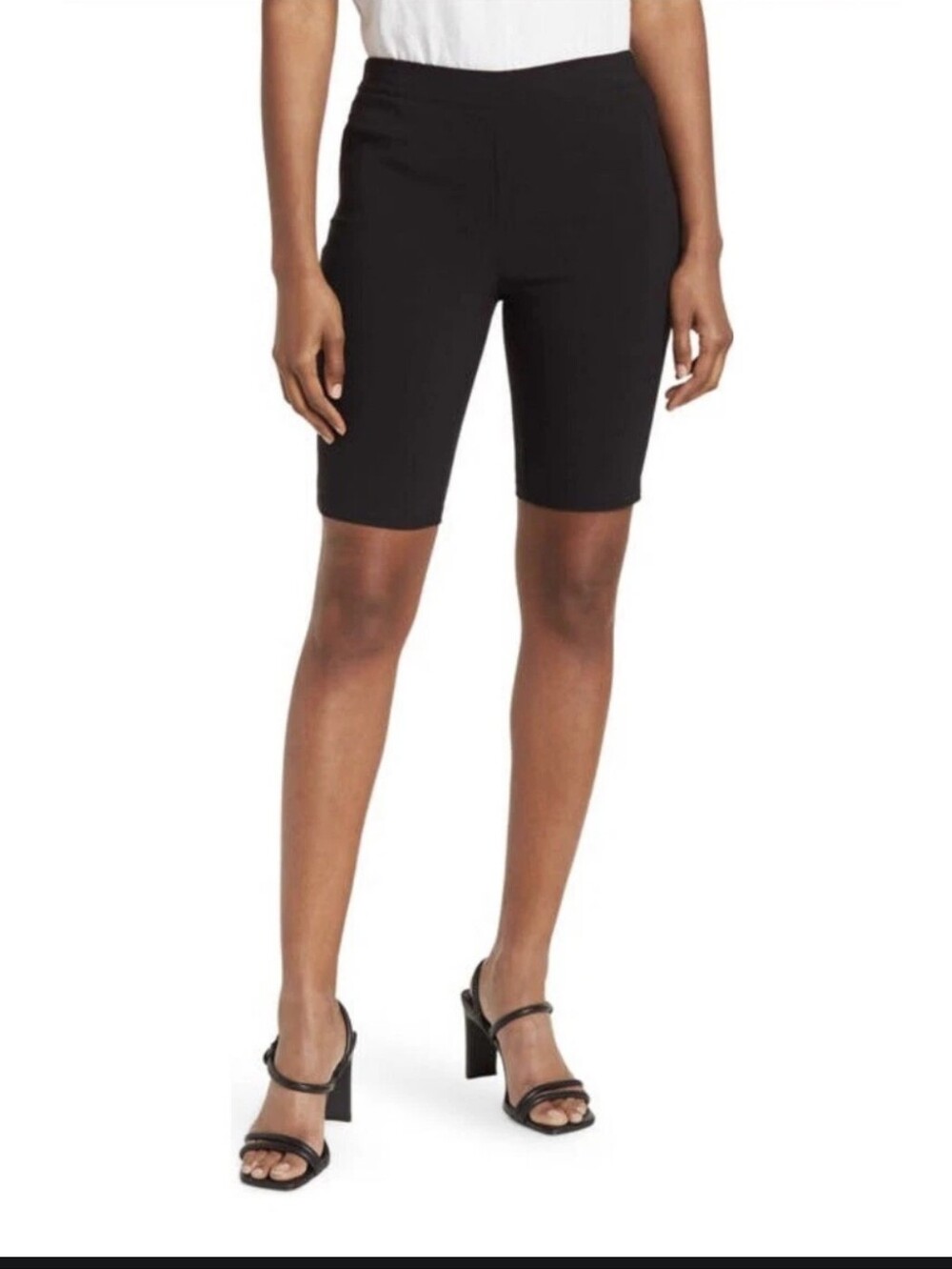 ELLEN TRACY SLIM FIT BLACK BERMUDA Pull On Shorts